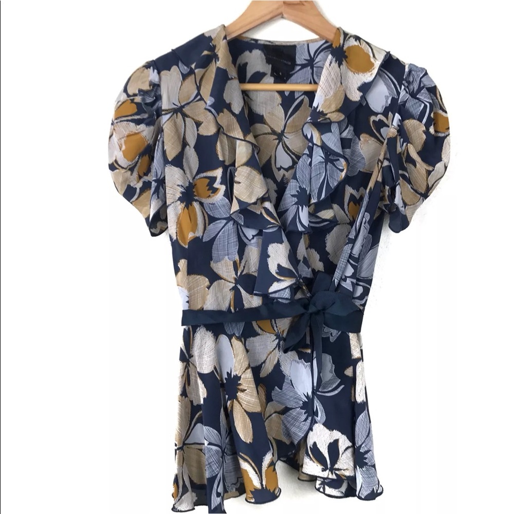 Anna Sui Anthropologie Minako Wrap Silk Blouse